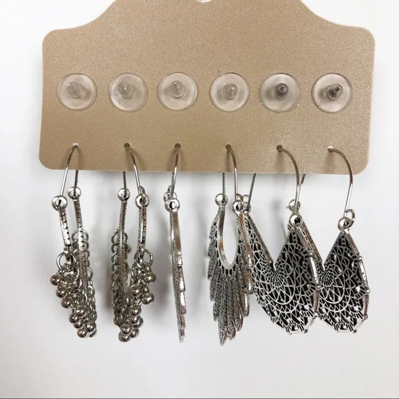 Boho Earrings Drop Dangle Vintage Bohemian Silver - Picture 9 of 9